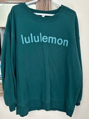 Lululemon athletica Oversized Teal Logo Crewneck Sweatshirt
